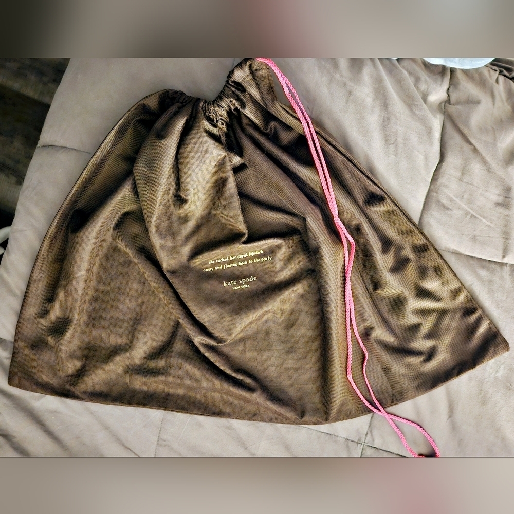 Kate Spade XXL Dust Bag 27" Large Tote Handbag Travel Bag Drawstring Brown Pink